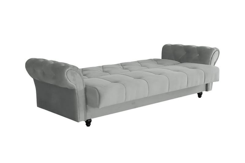 Denegal liten 3-sits Bäddsoffa Längsbäddad i Plysch - Mörkbrun - Möbler - Soffa - Bäddsoffa - 3 sits bäddsoffa