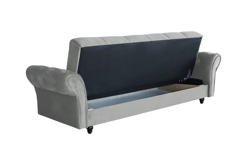 Denegal liten 3-sits Bäddsoffa Längsbäddad i Plysch - Mörkbrun - Möbler - Soffa - Bäddsoffa - 3 sits bäddsoffa