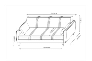 Dewan Bäddsoffa 3-sits - Beige - Möbler - Soffa - Bäddsoffa - 3 sits bäddsoffa
