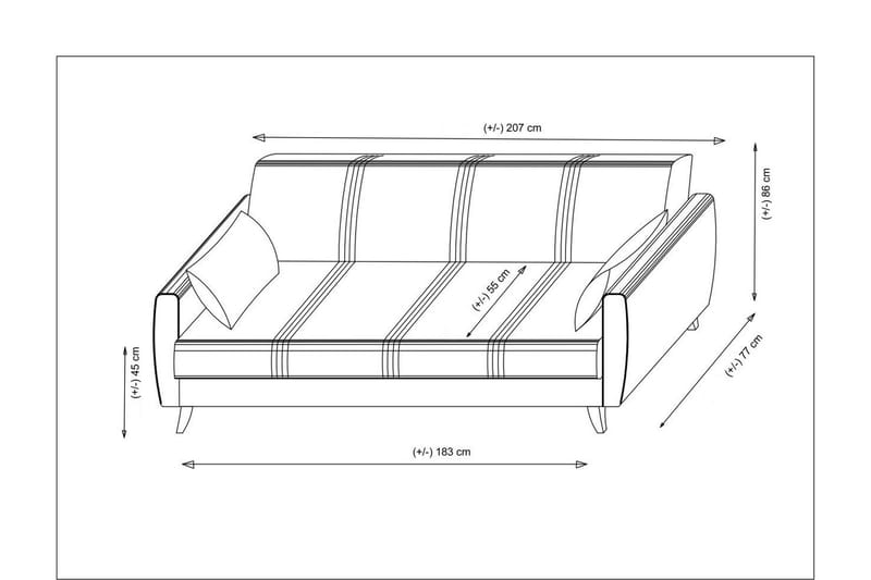 Dewan Bäddsoffa 3-sits - Beige - Möbler - Soffa - Bäddsoffa - 3 sits bäddsoffa