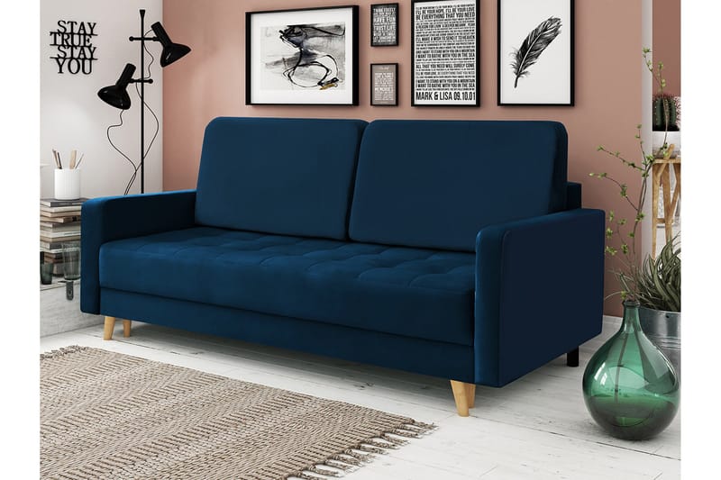 Eirado 4-sits Bäddsoffa - Blå - Möbler - Soffa - Bäddsoffa - 3 sits bäddsoffa
