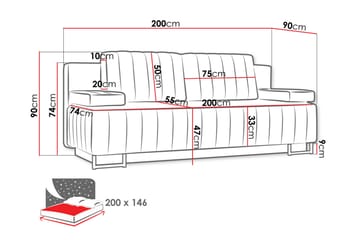 Elsinore Bäddsoffa - Möbler - Soffa - Bäddsoffa - 3 sits bäddsoffa