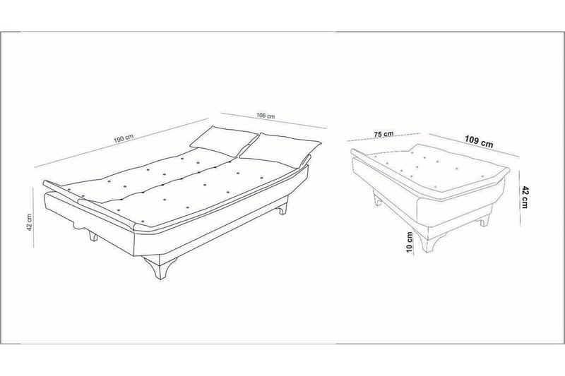 Elsis Bäddsoffa 3-sits - Grå - Möbler - Soffa - Bäddsoffa - 3 sits bäddsoffa