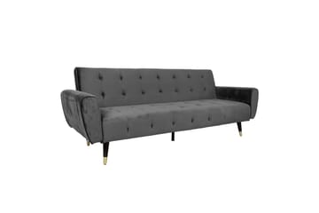 Falun Bäddsoffa 214x83 cm Grå Sammet - Möbler - Soffa - Bäddsoffa - 3 sits bäddsoffa