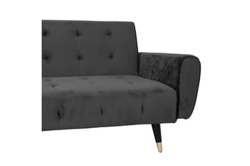 Falun Bäddsoffa 214x83 cm Grå Sammet - Möbler - Soffa - Bäddsoffa - 3 sits bäddsoffa