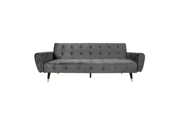 Falun Bäddsoffa 214x83 cm Grå Sammet - Möbler - Soffa - Bäddsoffa - 3 sits bäddsoffa