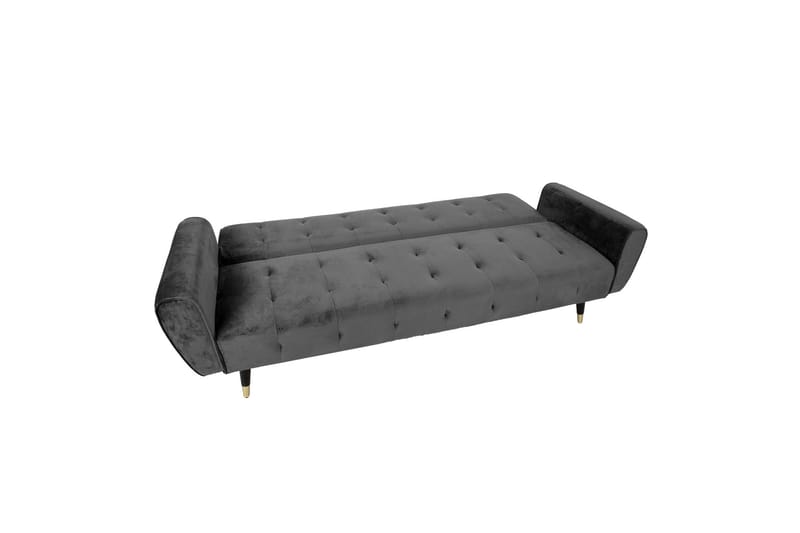 Falun Bäddsoffa 214x83 cm Grå Sammet - Möbler - Soffa - Bäddsoffa - 3 sits bäddsoffa