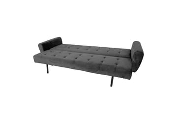 Falun Bäddsoffa 214x83 cm Grå Sammet - Möbler - Soffa - Bäddsoffa - 3 sits bäddsoffa