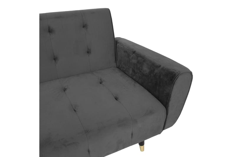 Falun Bäddsoffa 214x83 cm Grå Sammet - Möbler - Soffa - Bäddsoffa - 3 sits bäddsoffa