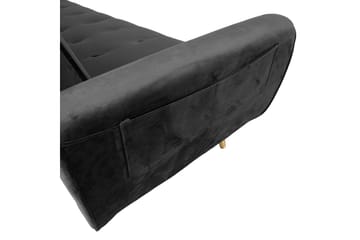 Falun Bäddsoffa 214x83 cm Grå Sammet - Möbler - Soffa - Bäddsoffa - 3 sits bäddsoffa