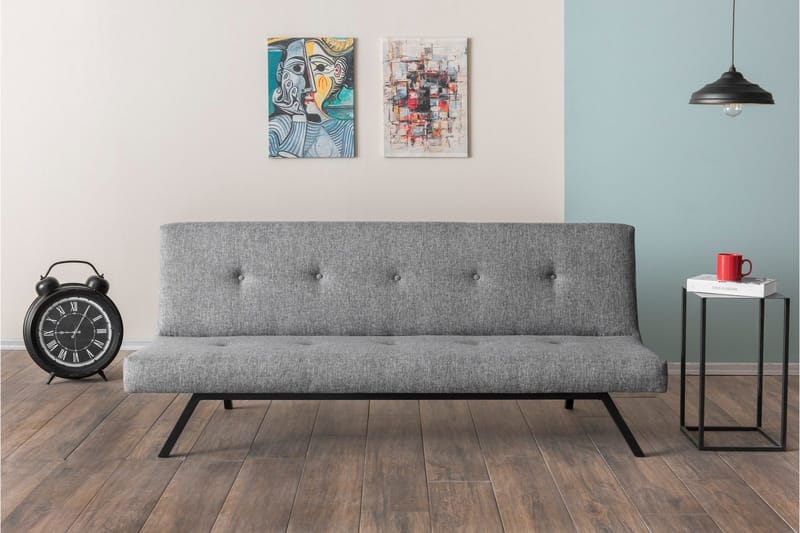Hetalia 3-sits Längsbäddad Bäddsoffa 102x180 cm i Tyg - Grå - Möbler - Soffa - Bäddsoffa - 3 sits bäddsoffa