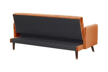 Induja 3-sits Bäddsoffa - Sammet/Orange - Möbler - Soffa - Bäddsoffa - 3 sits bäddsoffa
