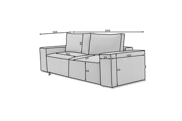 Kamli Bäddsoffa 3-sits med Förvaring - Beige - Möbler - Soffa - Bäddsoffa - 3 sits bäddsoffa