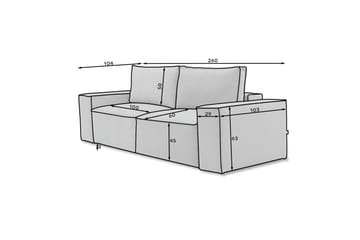 Kamli Bäddsoffa 3-sits med Förvaring - Beige - Möbler - Soffa - Bäddsoffa - 3 sits bäddsoffa