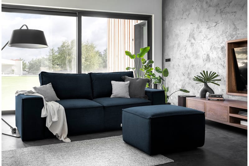 Kamli Bäddsoffa 3-sits med Förvaring - Blå - Möbler - Soffa - Bäddsoffa - 3 sits bäddsoffa