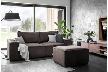 Kamli Bäddsoffa 3-sits med Förvaring - Brun - Möbler - Soffa - Bäddsoffa - 3 sits bäddsoffa
