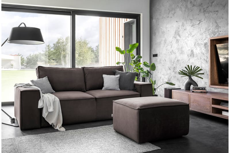 Kamli Bäddsoffa 3-sits med Förvaring - Brun - Möbler - Soffa - Bäddsoffa - 3 sits bäddsoffa