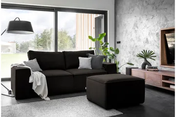 Kamli Bäddsoffa 3-sits med Förvaring - Brun - Möbler - Soffa - Bäddsoffa - 3 sits bäddsoffa