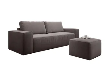Kamli Bäddsoffa 3-sits med Förvaring - Brun - Möbler - Soffa - Bäddsoffa - 3 sits bäddsoffa