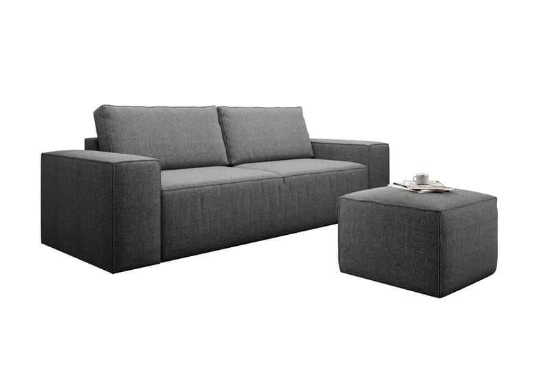 Kamli Bäddsoffa 3-sits med Förvaring - Grå - Möbler - Soffa - Bäddsoffa - 3 sits bäddsoffa