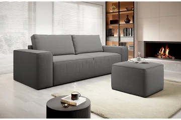 Kamli Bäddsoffa 3-sits med Förvaring - Grå - Möbler - Soffa - Bäddsoffa - 3 sits bäddsoffa