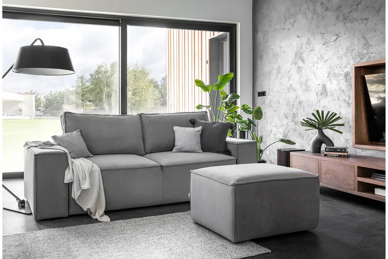 Kamli Bäddsoffa 3-sits med Förvaring, Grå