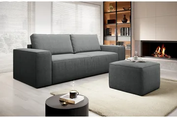 Kamli Bäddsoffa 3-sits med Förvaring - Grå - Möbler - Soffa - Bäddsoffa - 3 sits bäddsoffa