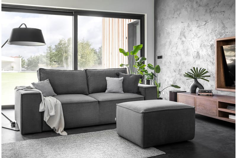 Kamli Bäddsoffa 3-sits med Förvaring - Grå - Möbler - Soffa - Bäddsoffa - 3 sits bäddsoffa