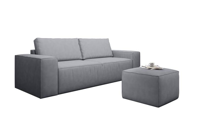 Kamli Bäddsoffa 3-sits med Förvaring - Grå - Möbler - Soffa - Bäddsoffa - 3 sits bäddsoffa
