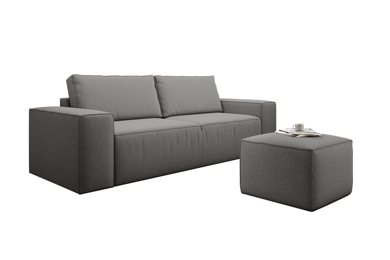 Kamli Bäddsoffa 3-sits med Förvaring - Grå - Möbler - Soffa - Bäddsoffa - 3 sits bäddsoffa