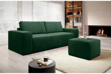 Kamli Bäddsoffa 3-sits med Förvaring - Grön - Möbler - Soffa - Bäddsoffa - 3 sits bäddsoffa