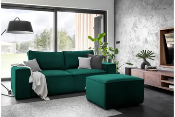 Kamli Bäddsoffa 3-sits med Förvaring - Grön - Möbler - Soffa - Bäddsoffa - 3 sits bäddsoffa