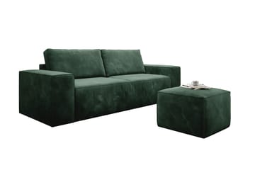 Kamli Bäddsoffa 3-sits med Förvaring - Grön - Möbler - Soffa - Bäddsoffa - 3 sits bäddsoffa