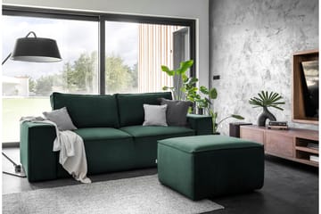 Kamli Bäddsoffa 3-sits med Förvaring - Grön - Möbler - Soffa - Bäddsoffa - 3 sits bäddsoffa