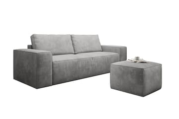 Kamli Bäddsoffa 3-sits med Förvaring - Ljusgrå - Möbler - Soffa - Bäddsoffa - 3 sits bäddsoffa