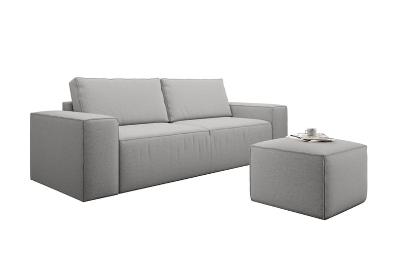 Kamli Bäddsoffa 3-sits med Förvaring - Ljusgrå - Möbler - Soffa - Bäddsoffa - 3 sits bäddsoffa