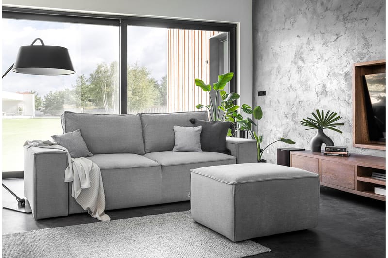 Kamli Bäddsoffa 3-sits med Förvaring - Ljusgrå - Möbler - Soffa - Bäddsoffa - 3 sits bäddsoffa