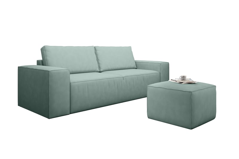Kamli Bäddsoffa 3-sits med Förvaring - Ljusgrön - Möbler - Soffa - Bäddsoffa - 3 sits bäddsoffa