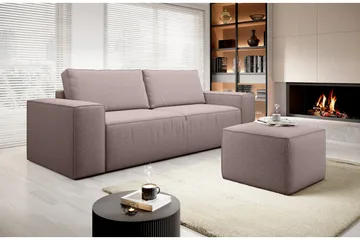 Kamli Bäddsoffa 3-sits med Förvaring - Ljusrosa - Möbler - Soffa - Bäddsoffa - 3 sits bäddsoffa