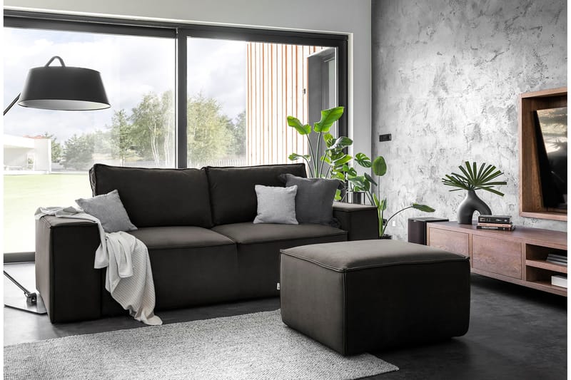 Kamli Bäddsoffa 3-sits med Förvaring, Mörkgrå