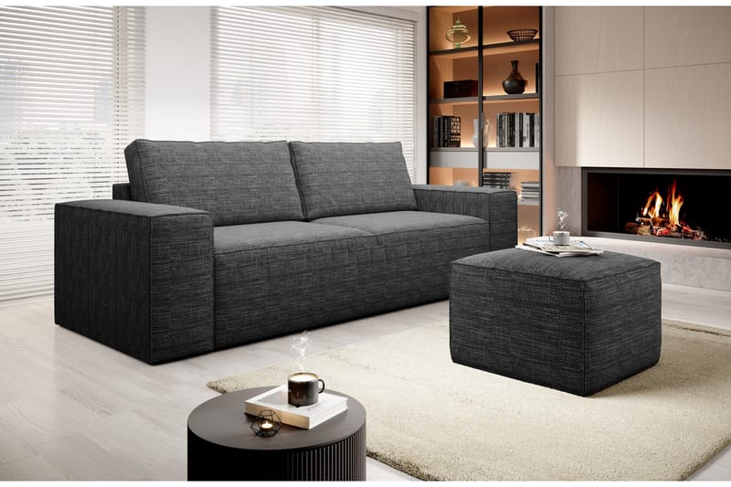 Kamli Bäddsoffa 3-sits med Förvaring - Mörkgrå - Möbler - Soffa - Bäddsoffa - 3 sits bäddsoffa