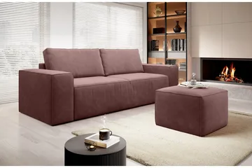 Kamli Bäddsoffa 3-sits med Förvaring - Rosa - Möbler - Soffa - Bäddsoffa - 3 sits bäddsoffa