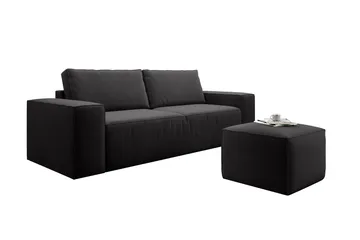 Kamli Bäddsoffa 3-sits med Förvaring - Svart - Möbler - Soffa - Bäddsoffa - 3 sits bäddsoffa