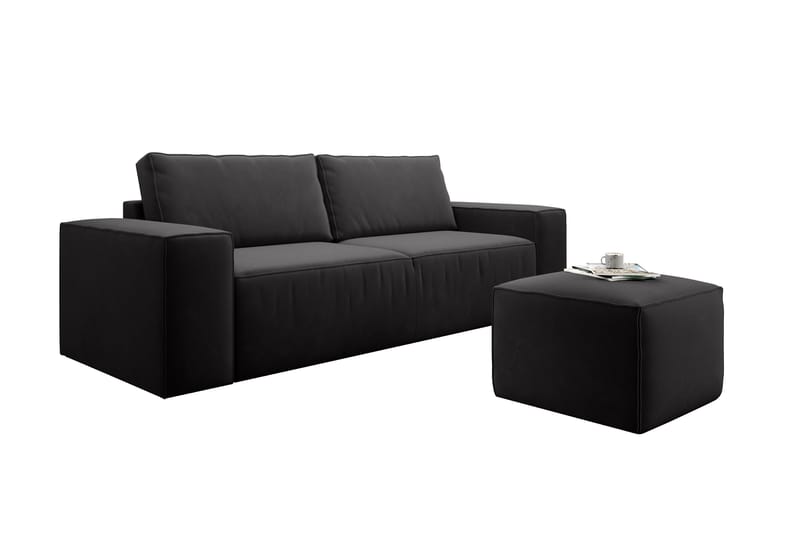 Kamli Bäddsoffa 3-sits med Förvaring - Svart - Möbler - Soffa - Bäddsoffa - 3 sits bäddsoffa