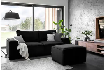 Kamli Bäddsoffa 3-sits med Förvaring - Svart - Möbler - Soffa - Bäddsoffa - 3 sits bäddsoffa