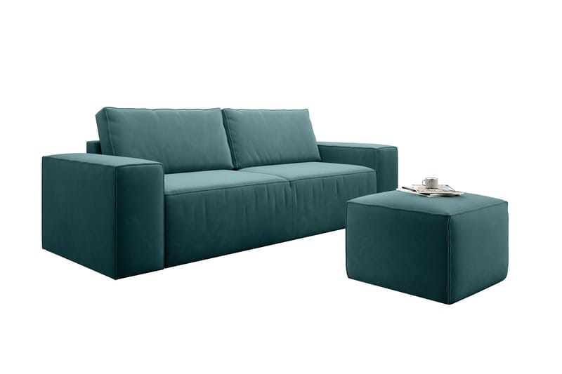 Kamli Bäddsoffa 3-sits med Förvaring - Turkos - Möbler - Soffa - Bäddsoffa - 3 sits bäddsoffa