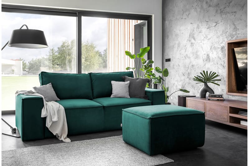 Kamli Bäddsoffa 3-sits med Förvaring - Turkos - Möbler - Soffa - Bäddsoffa - 3 sits bäddsoffa