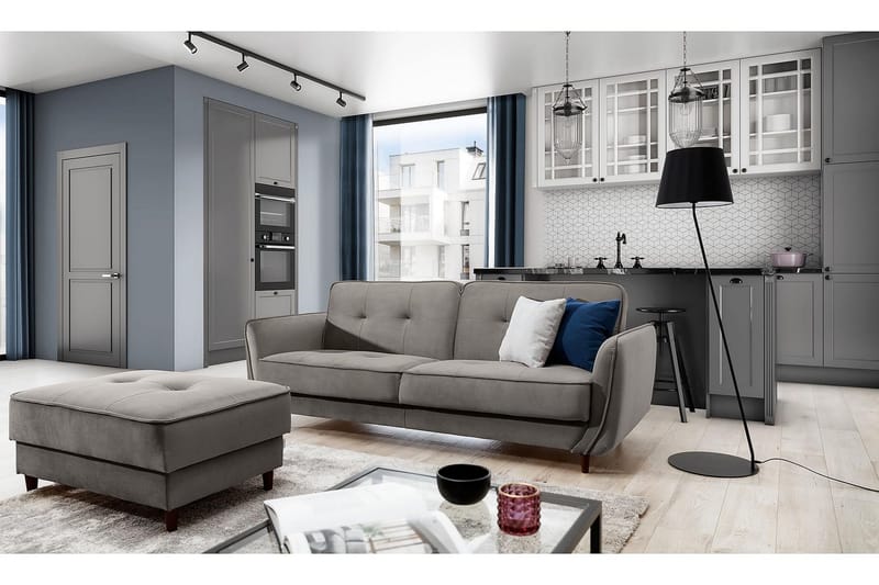 Katsuya Bäddsoffa 3-sits - Grå - Möbler - Soffa - Bäddsoffa - 3 sits bäddsoffa