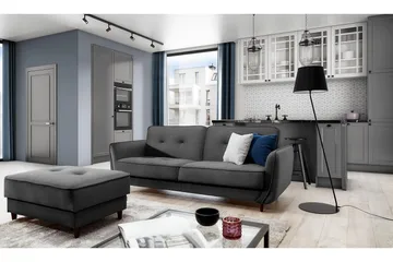 Katsuya Bäddsoffa 3-sits - Grå - Möbler - Soffa - Bäddsoffa - 3 sits bäddsoffa