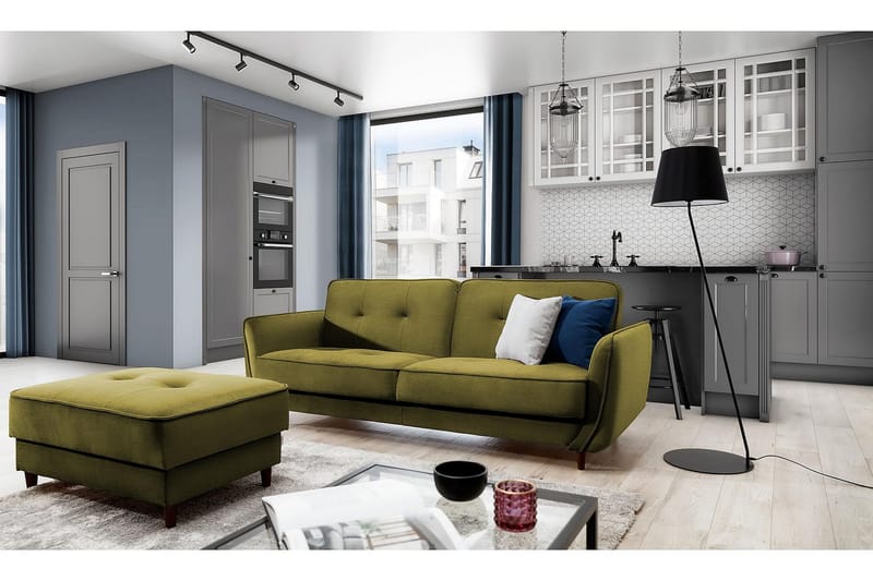 Katsuya Bäddsoffa 3-sits - Grön - Möbler - Soffa - Bäddsoffa - 3 sits bäddsoffa